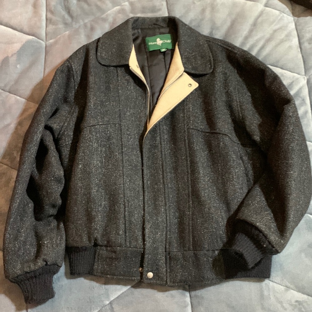 🔥🔥🔥Vintage HUNT CLUB. Wool Bomber jacket